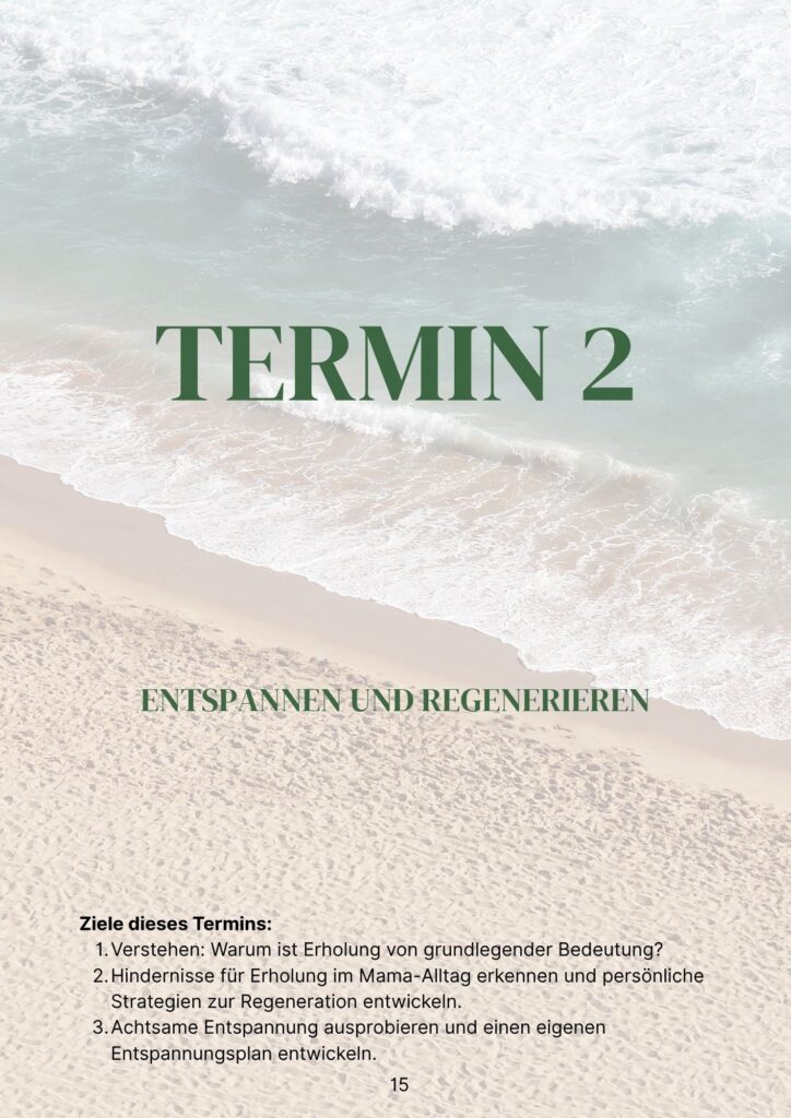 Termin 2: Entspannen und regenerieren